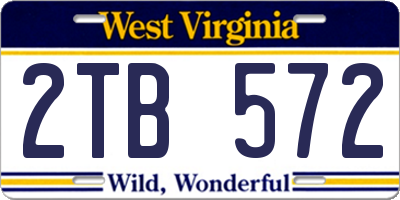 WV license plate 2TB572