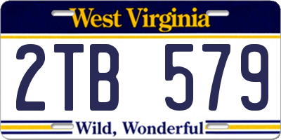 WV license plate 2TB579