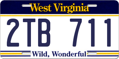 WV license plate 2TB711
