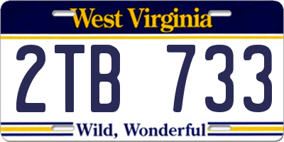 WV license plate 2TB733