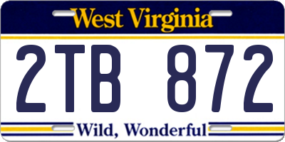 WV license plate 2TB872