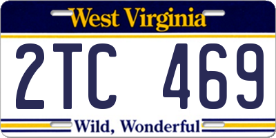 WV license plate 2TC469