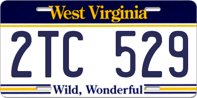 WV license plate 2TC529