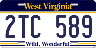 WV license plate 2TC589