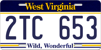 WV license plate 2TC653
