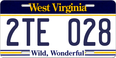 WV license plate 2TE028