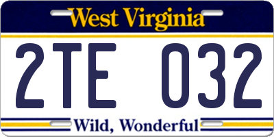 WV license plate 2TE032