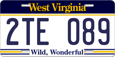 WV license plate 2TE089