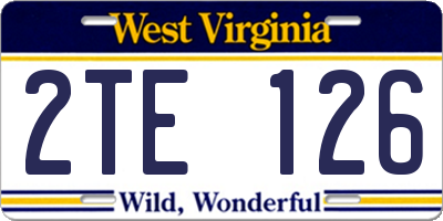 WV license plate 2TE126