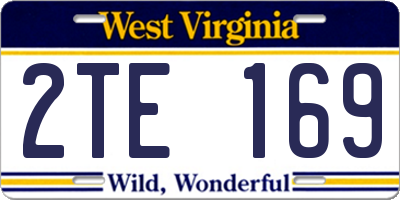 WV license plate 2TE169