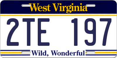 WV license plate 2TE197