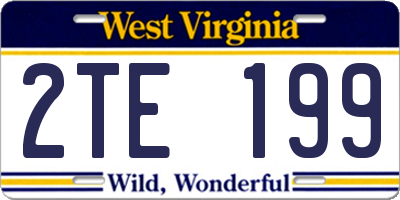 WV license plate 2TE199