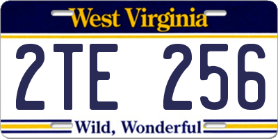 WV license plate 2TE256