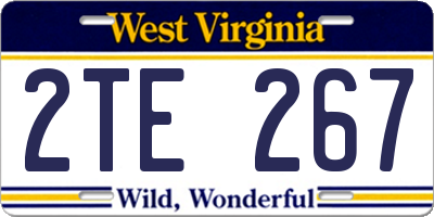 WV license plate 2TE267