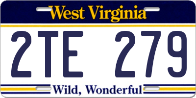 WV license plate 2TE279