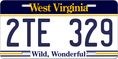 WV license plate 2TE329