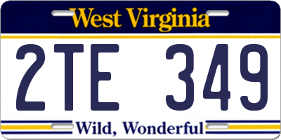 WV license plate 2TE349