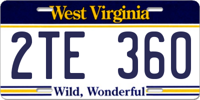WV license plate 2TE360