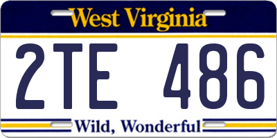 WV license plate 2TE486