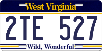 WV license plate 2TE527