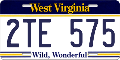 WV license plate 2TE575