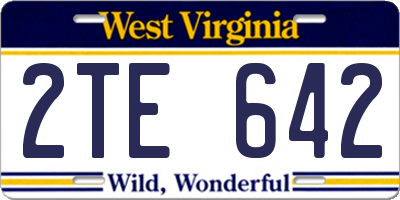 WV license plate 2TE642