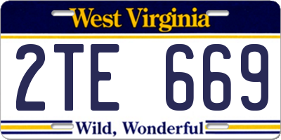 WV license plate 2TE669