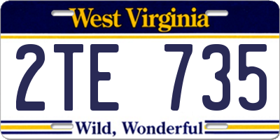 WV license plate 2TE735