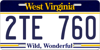 WV license plate 2TE760