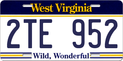 WV license plate 2TE952