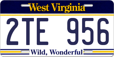 WV license plate 2TE956