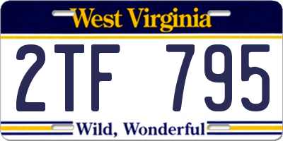 WV license plate 2TF795