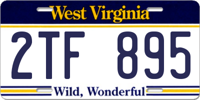 WV license plate 2TF895