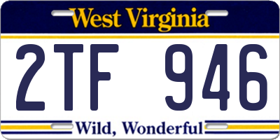 WV license plate 2TF946