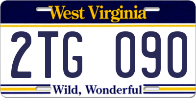 WV license plate 2TG090