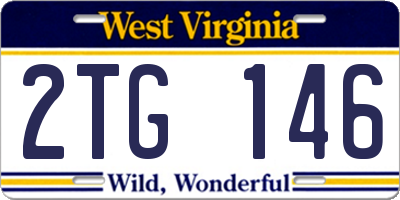 WV license plate 2TG146