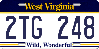 WV license plate 2TG248