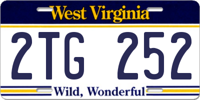 WV license plate 2TG252