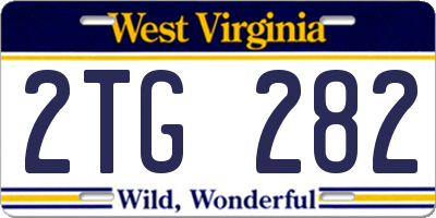 WV license plate 2TG282