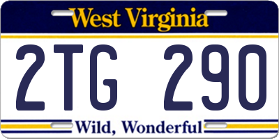 WV license plate 2TG290