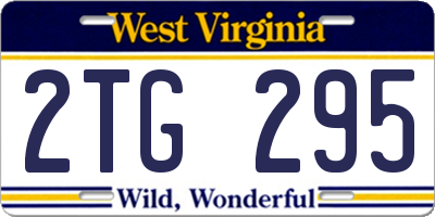 WV license plate 2TG295