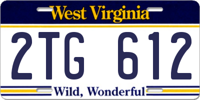 WV license plate 2TG612