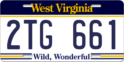 WV license plate 2TG661