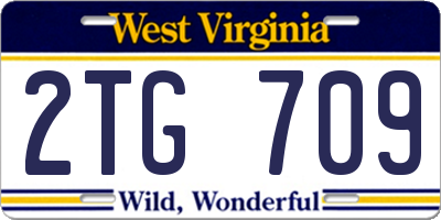 WV license plate 2TG709