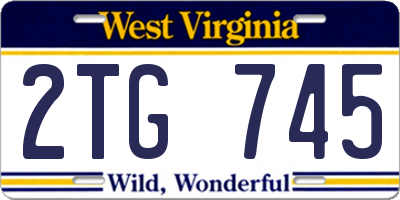 WV license plate 2TG745