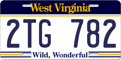 WV license plate 2TG782