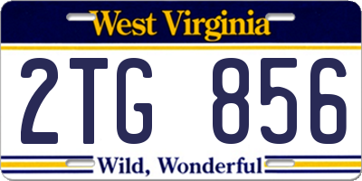 WV license plate 2TG856