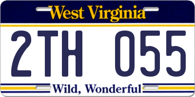 WV license plate 2TH055