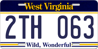 WV license plate 2TH063