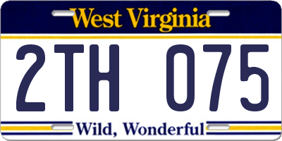 WV license plate 2TH075